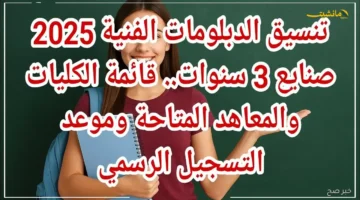 بشرى لخريجي التعليم الفني.. تنسيق الدبلومات الفنية 2025 يفتح أبواب الجامعات 1